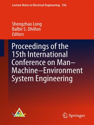 cover image of Proceedings of the 15th International Conference on Man–Machine–Environment System Engineering